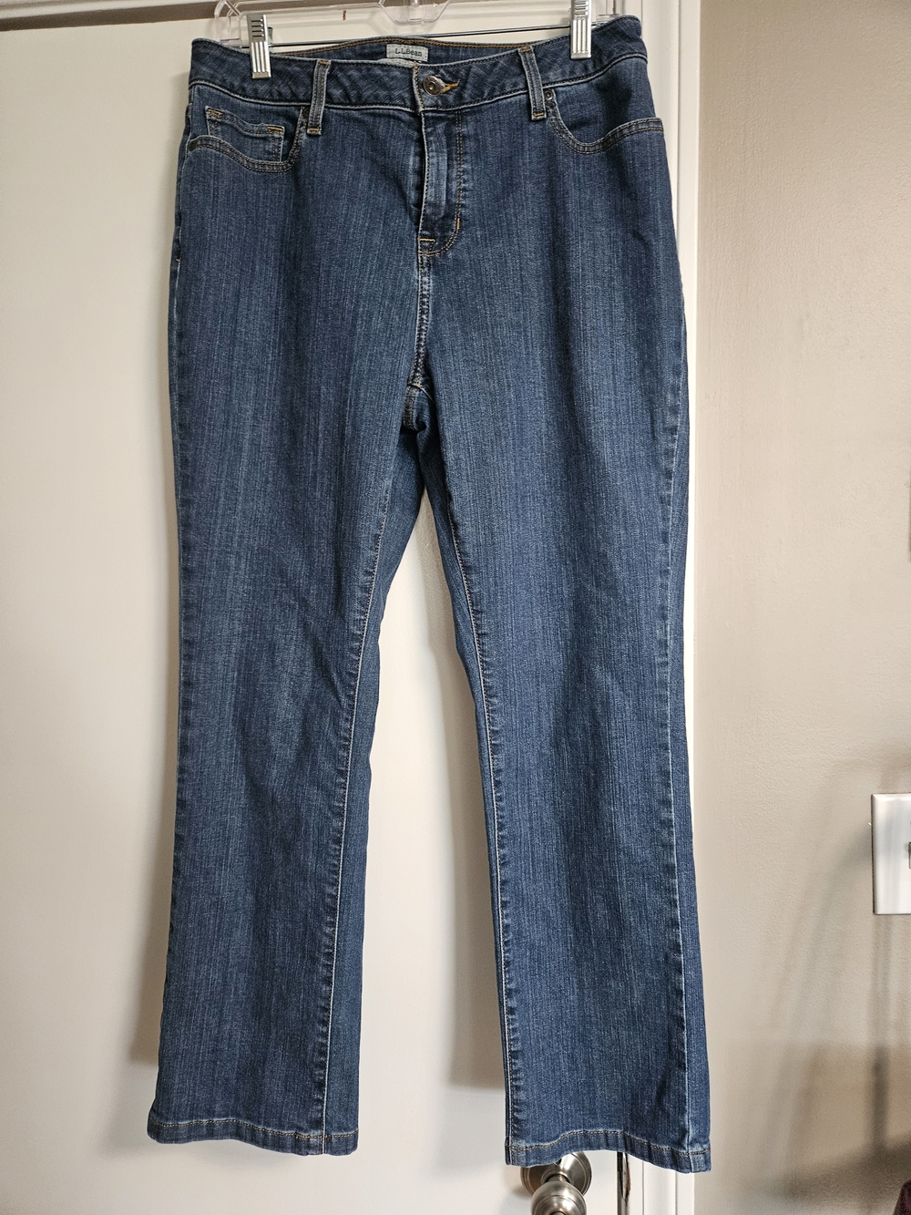 L.L. Bean Women's Boot Cut Jeans in Dark Blue Denim